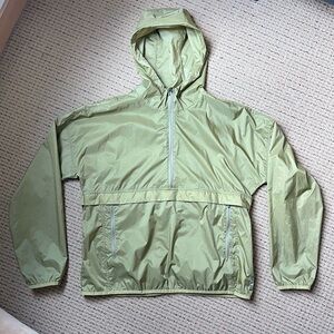 USED prAna Whistler Anorak Windbreaker Rain Hoodie Jacket in Sweet Grass Green